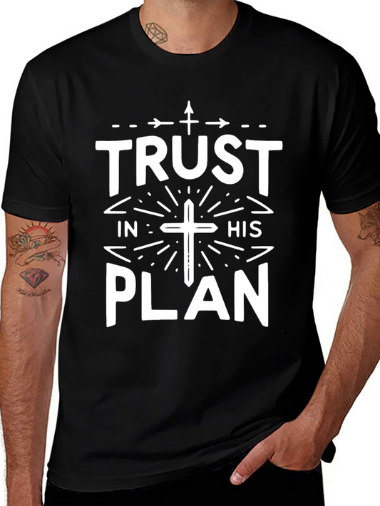 Trust In His Plan Graphic Tee - Christian Faith T-Shirt