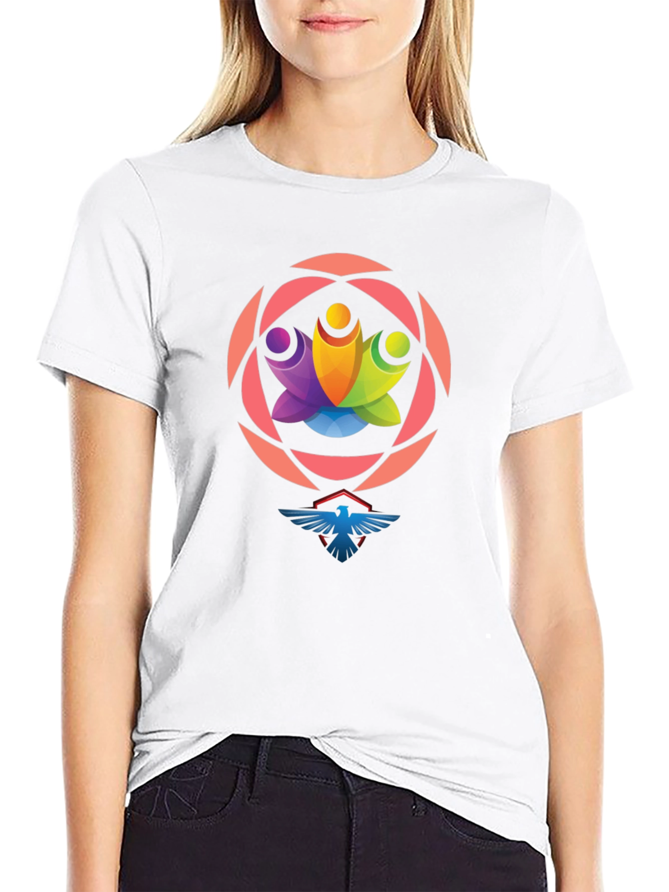 Black Graphic Tee: Unity Eagle Style