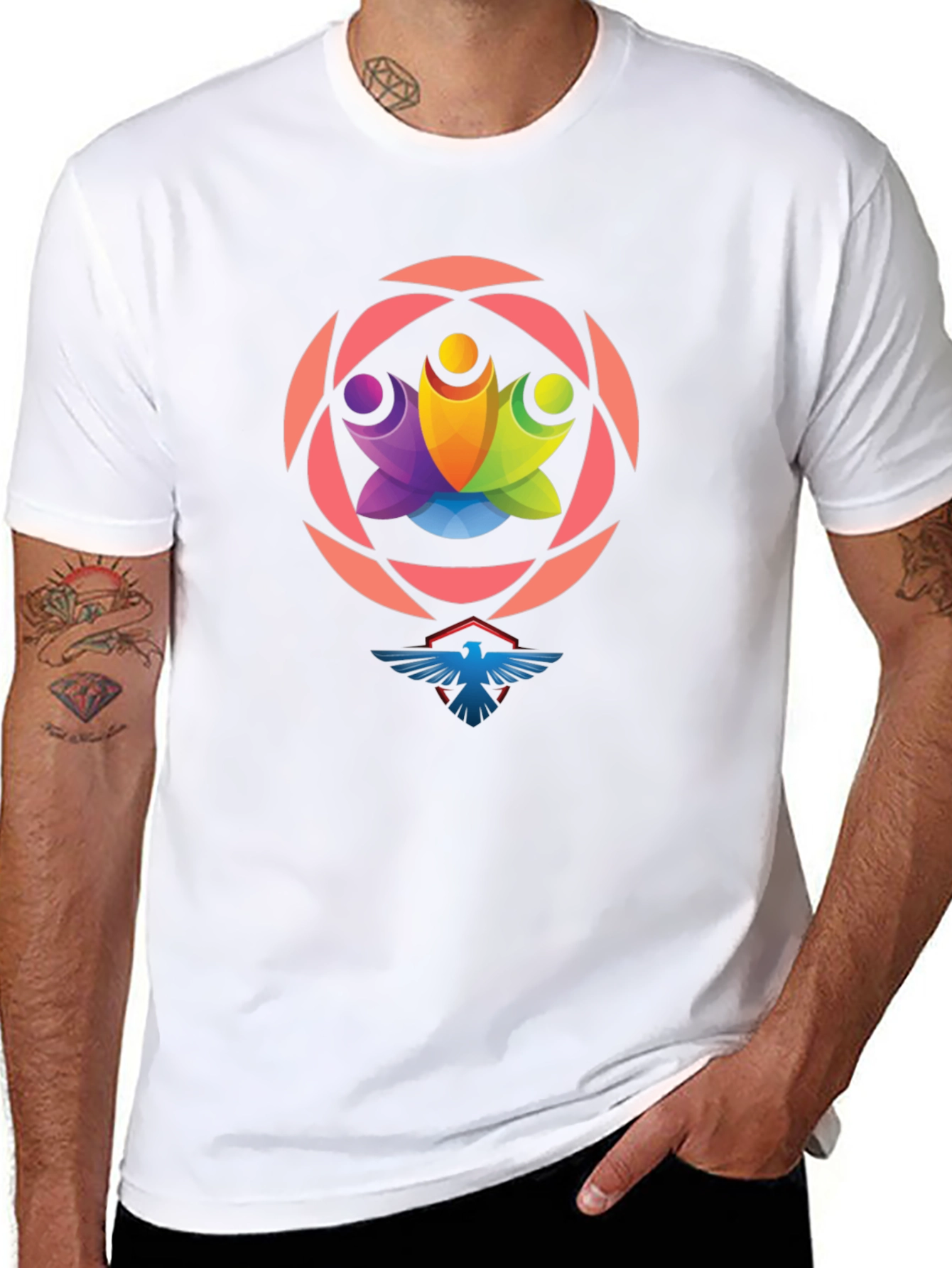 Black Graphic Tee: Unity Eagle Style