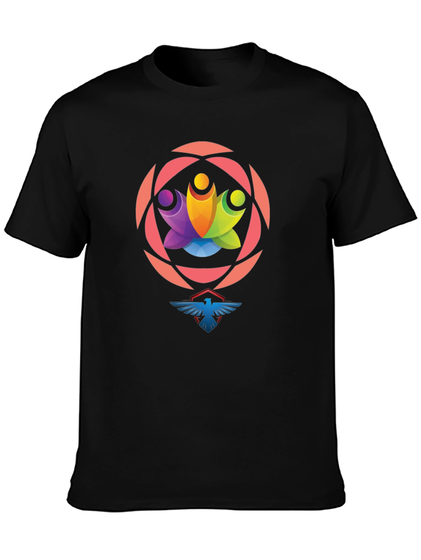 Black Graphic Tee: Unity Eagle Style