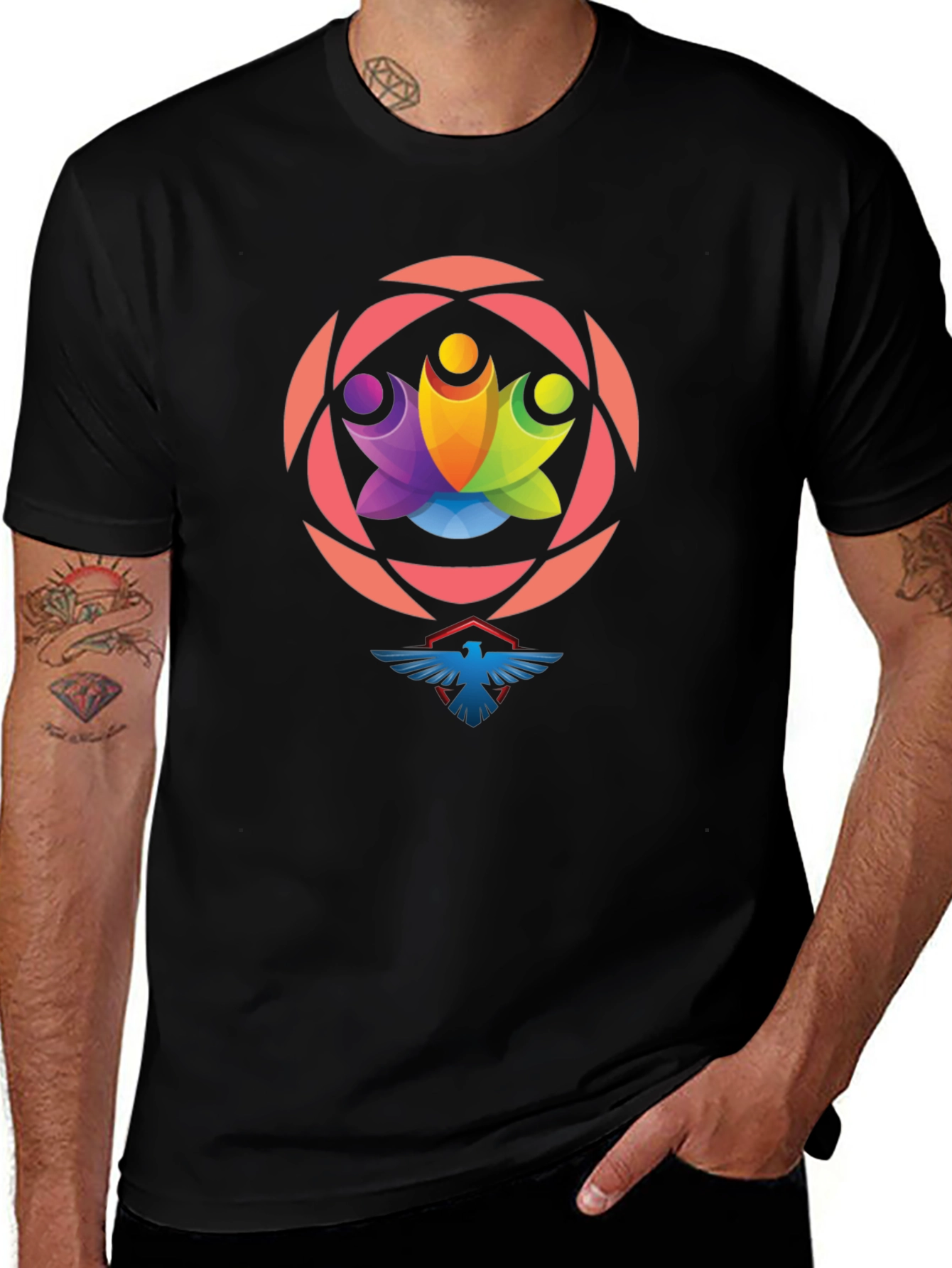 Black Graphic Tee: Unity Eagle Style