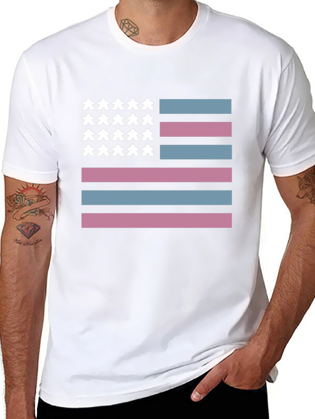 Transgender Pride American Flag T-Shirt