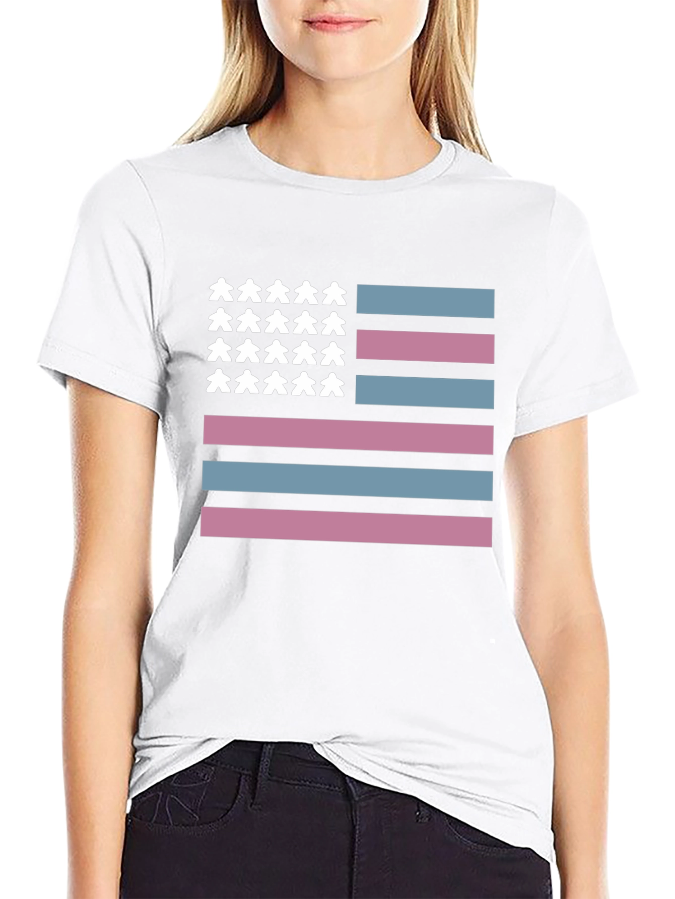 Transgender Pride American Flag T-Shirt