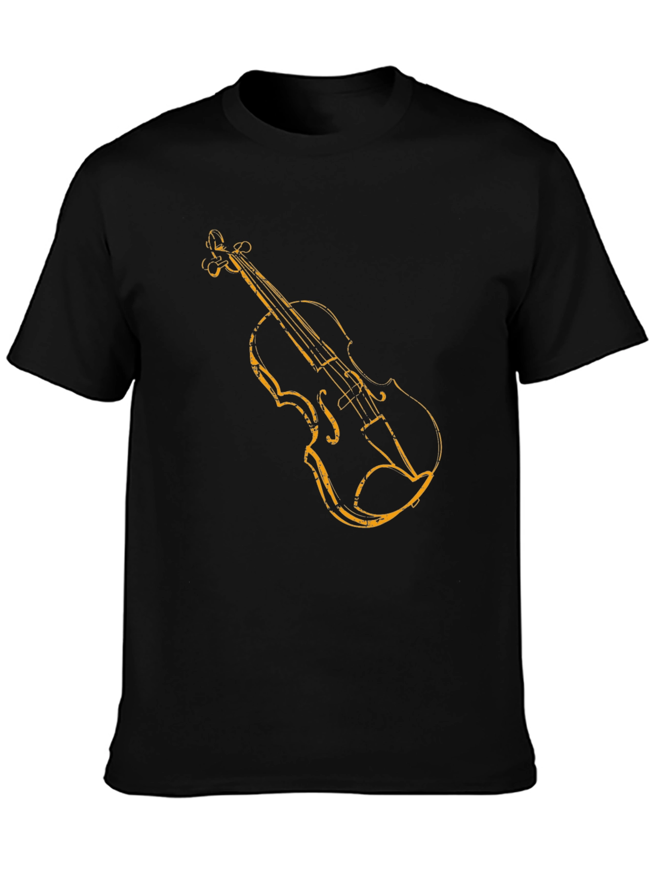 Violin Graphic Tee - Black Short Sleeve Shirt