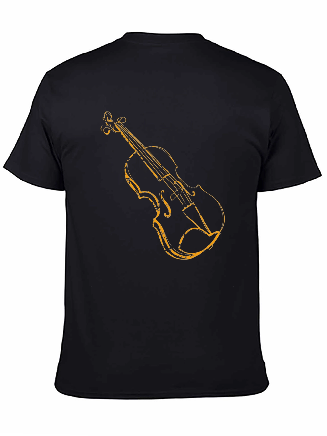 Violin Graphic Tee - Black Short Sleeve Shirt