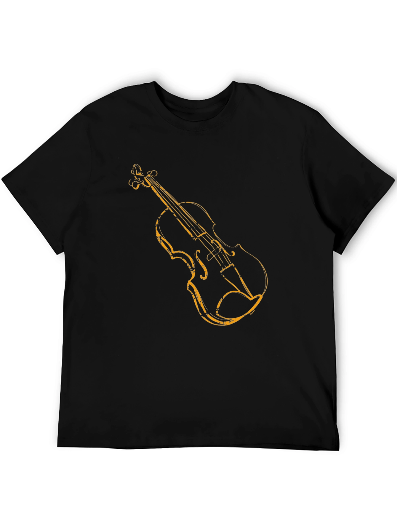 Violin Graphic Tee - Black Short Sleeve Shirt