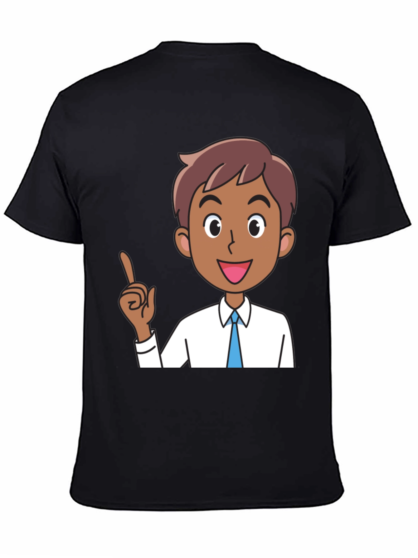 Cartoon Man Black T-Shirt