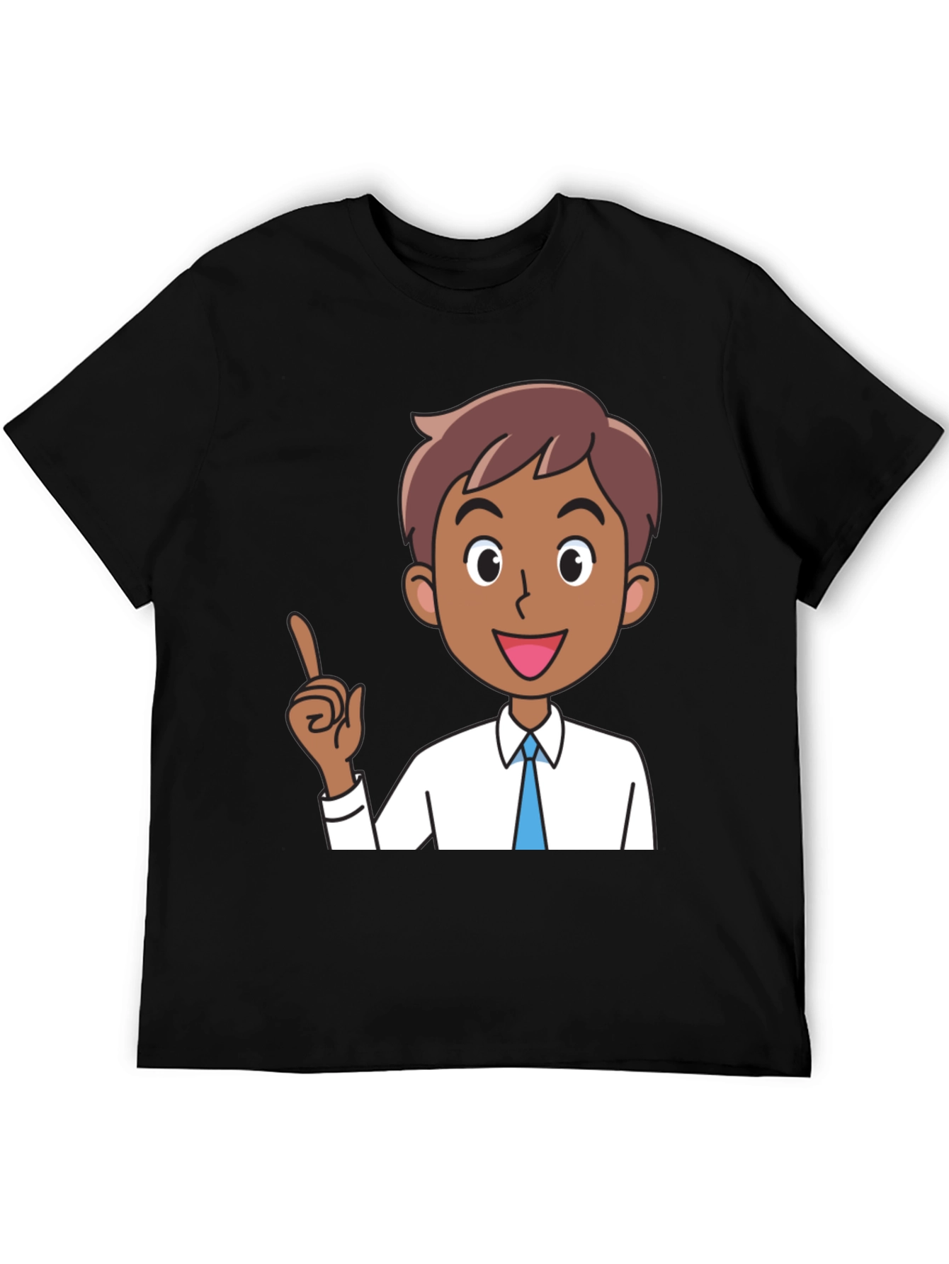 Cartoon Man Black T-Shirt