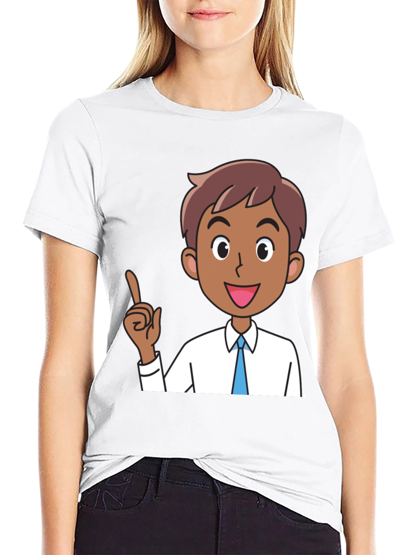 Cartoon Man Black T-Shirt