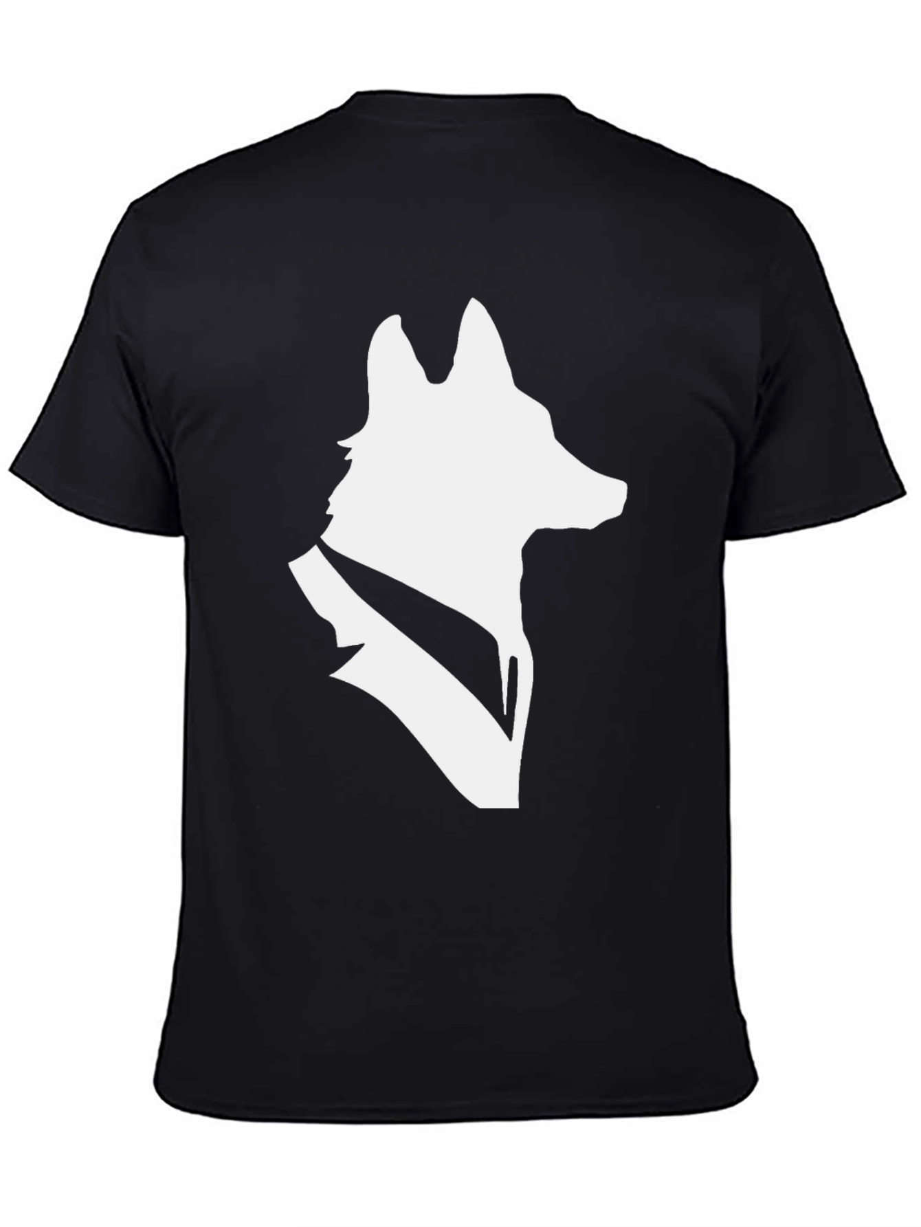 Sleek Wolf Silhouette Black T-Shirt