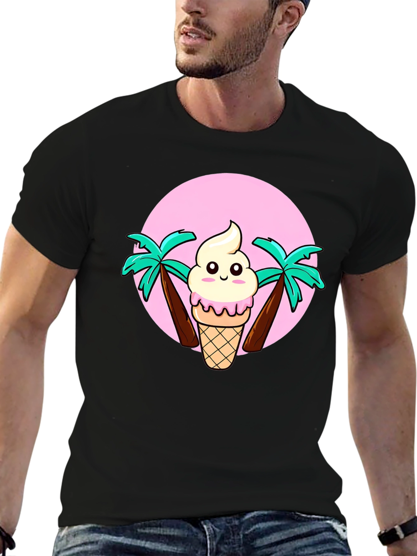 Ice Cream & Palm Trees Graphic Tee