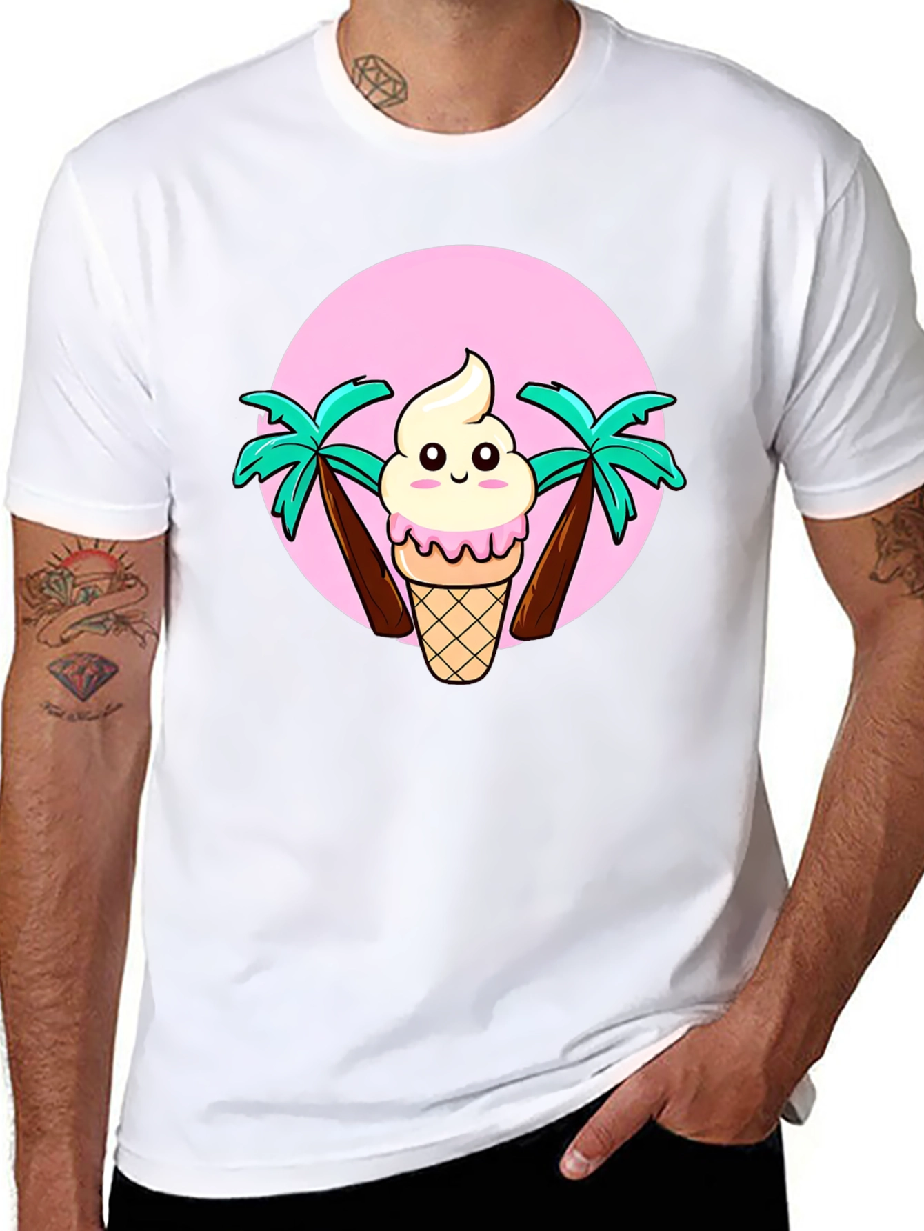 Ice Cream & Palm Trees Graphic Tee