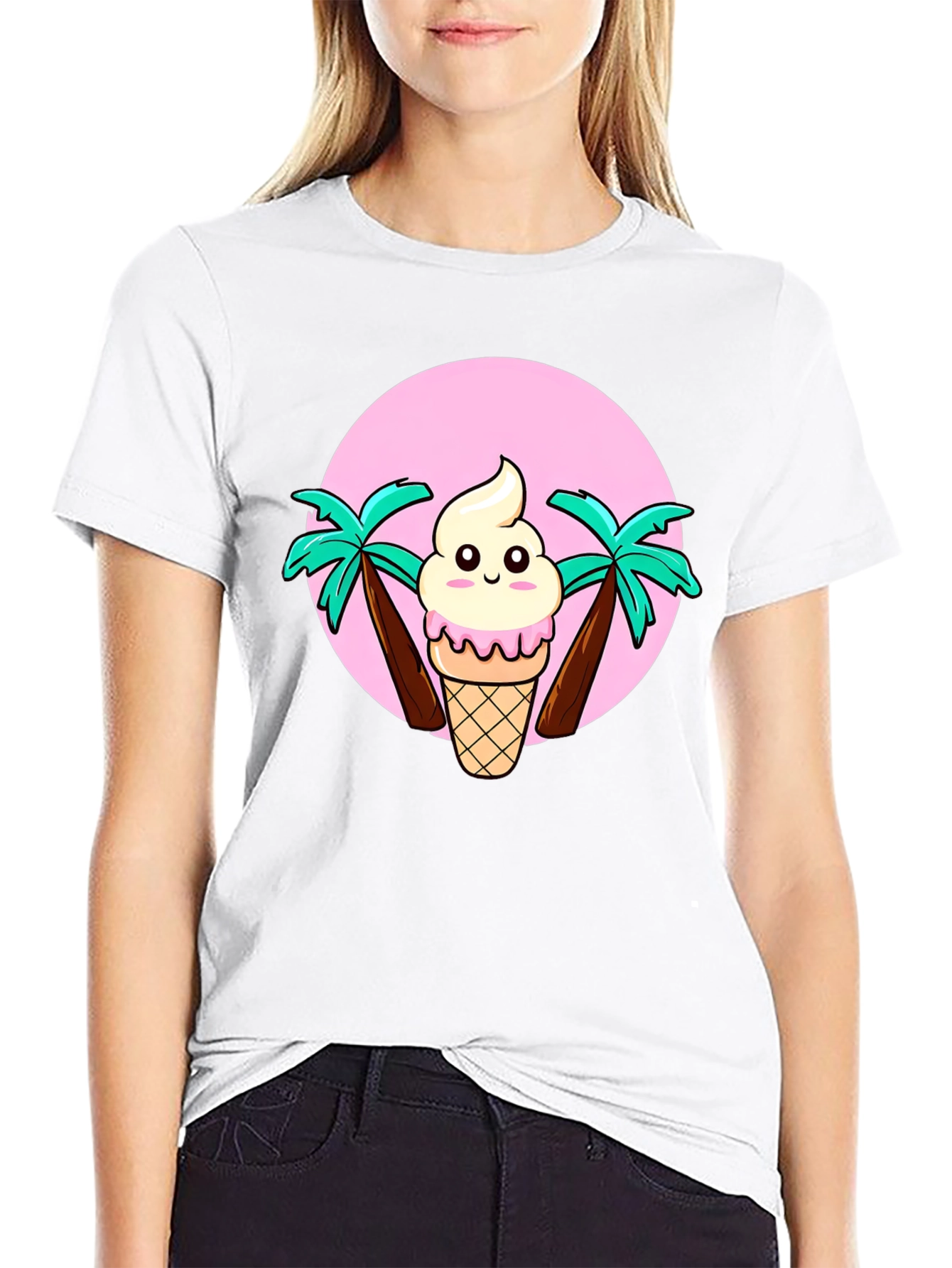 Ice Cream & Palm Trees Graphic Tee