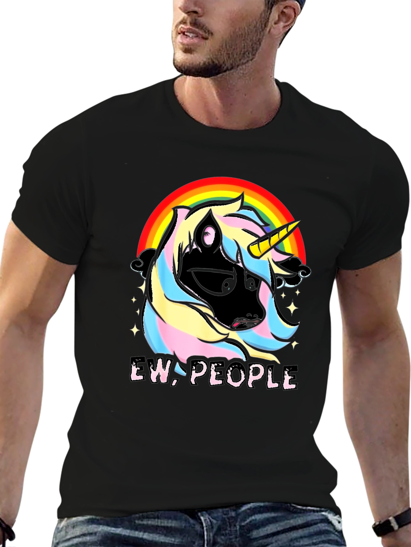 Ew People Unicorn Rainbow Graphic Tee