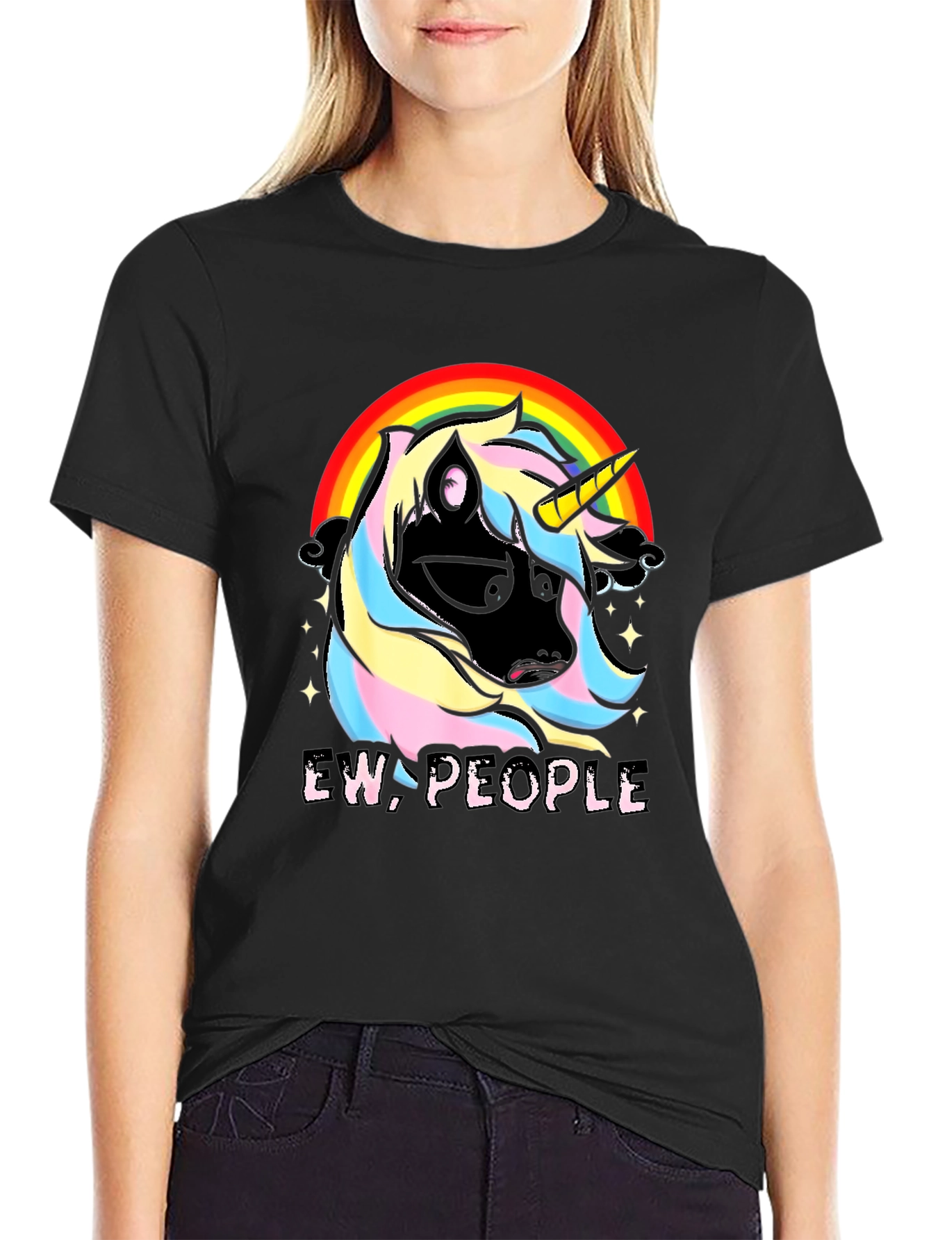 Ew People Unicorn Rainbow Graphic Tee