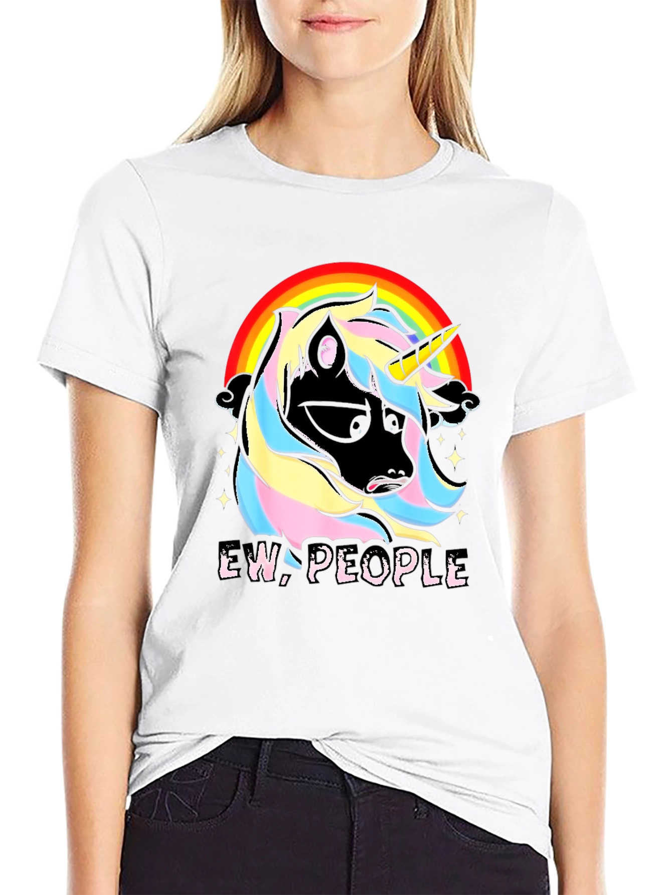 Ew People Unicorn Rainbow Graphic Tee