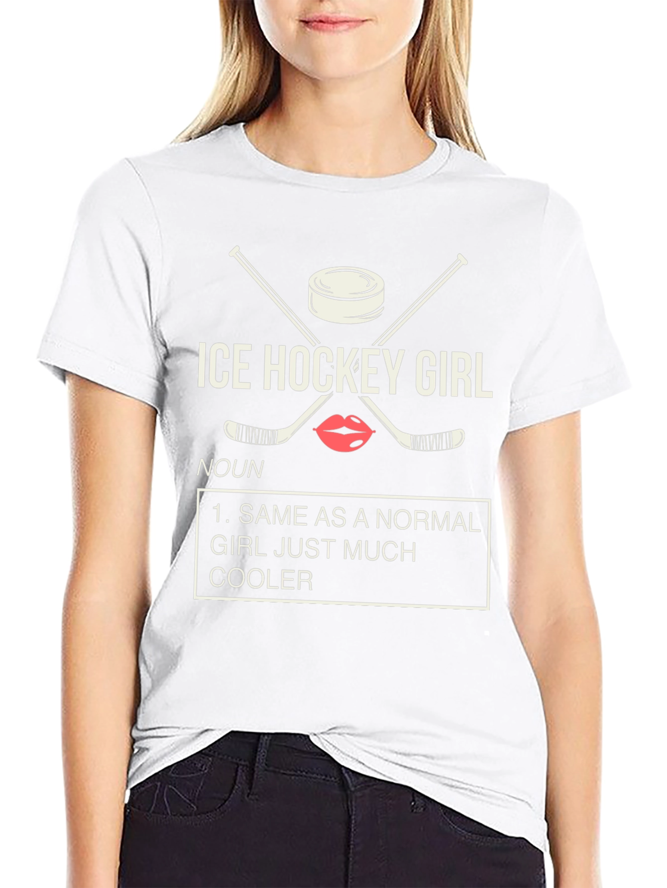 Ice Hockey Girl T-Shirt - Cool Definition Tee