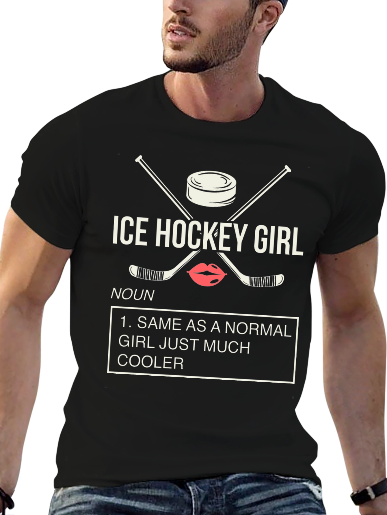 Ice Hockey Girl T-Shirt - Cool Definition Tee