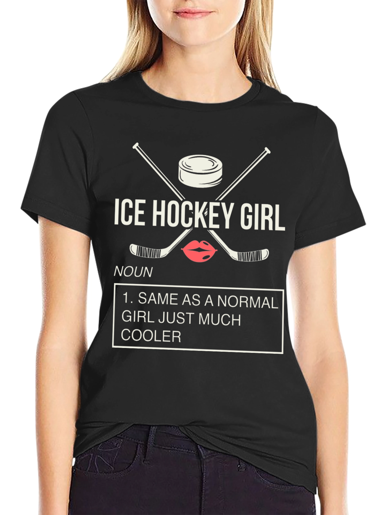 Ice Hockey Girl T-Shirt - Cool Definition Tee