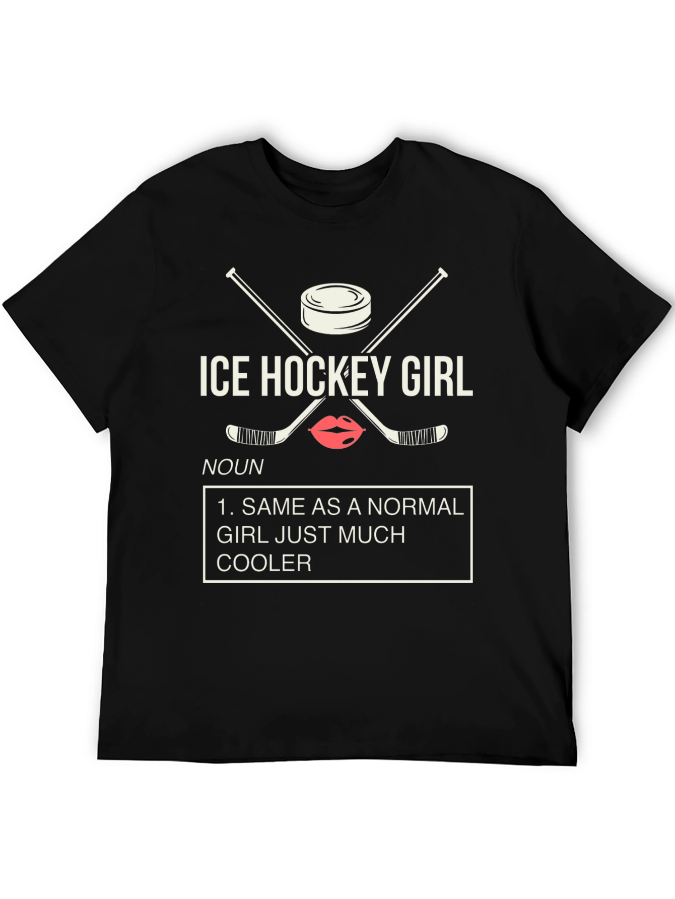 Ice Hockey Girl T-Shirt - Cool Definition Tee