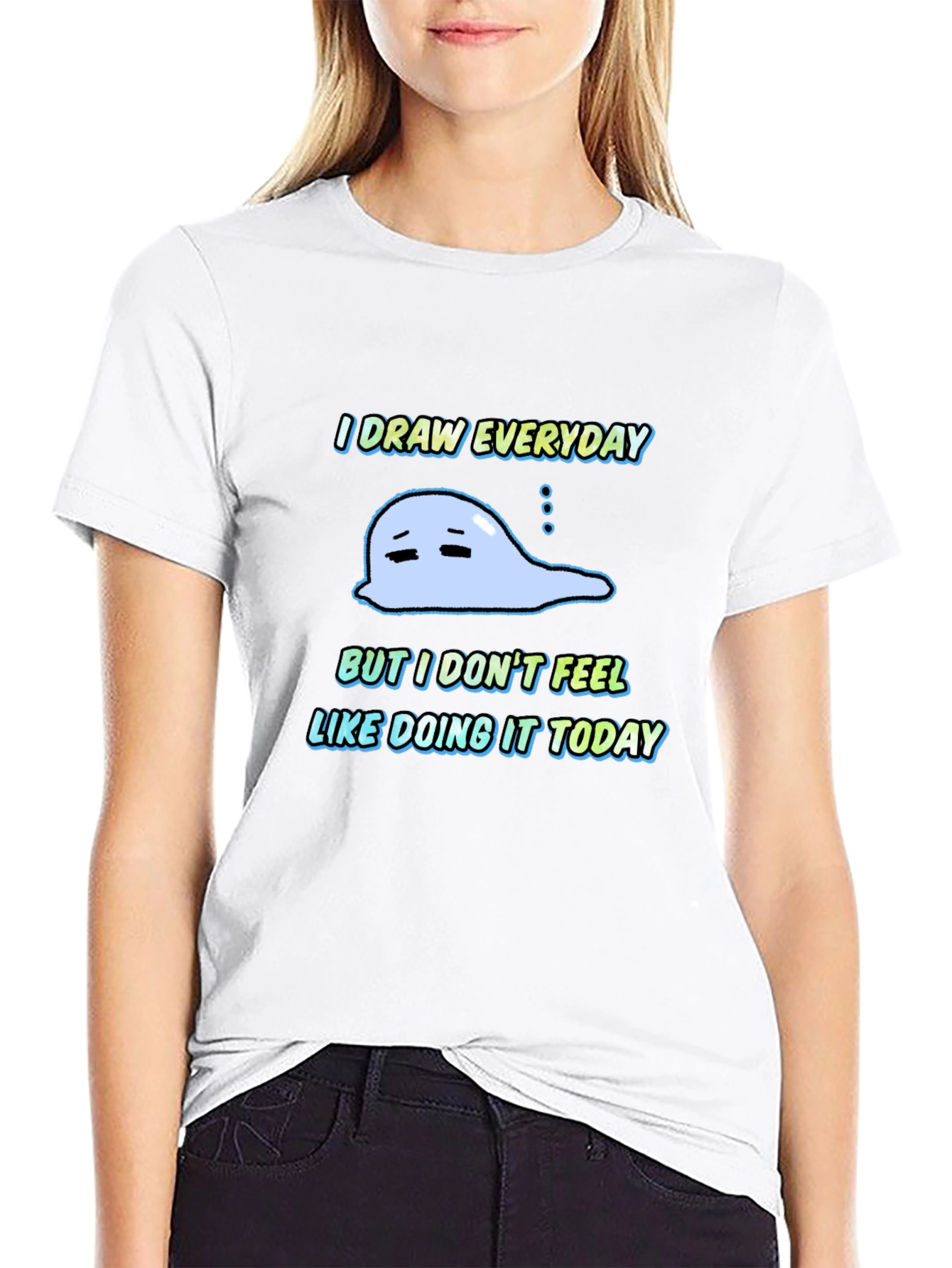 I Draw Everyday Graphic T-Shirt - Unisex Black Tee