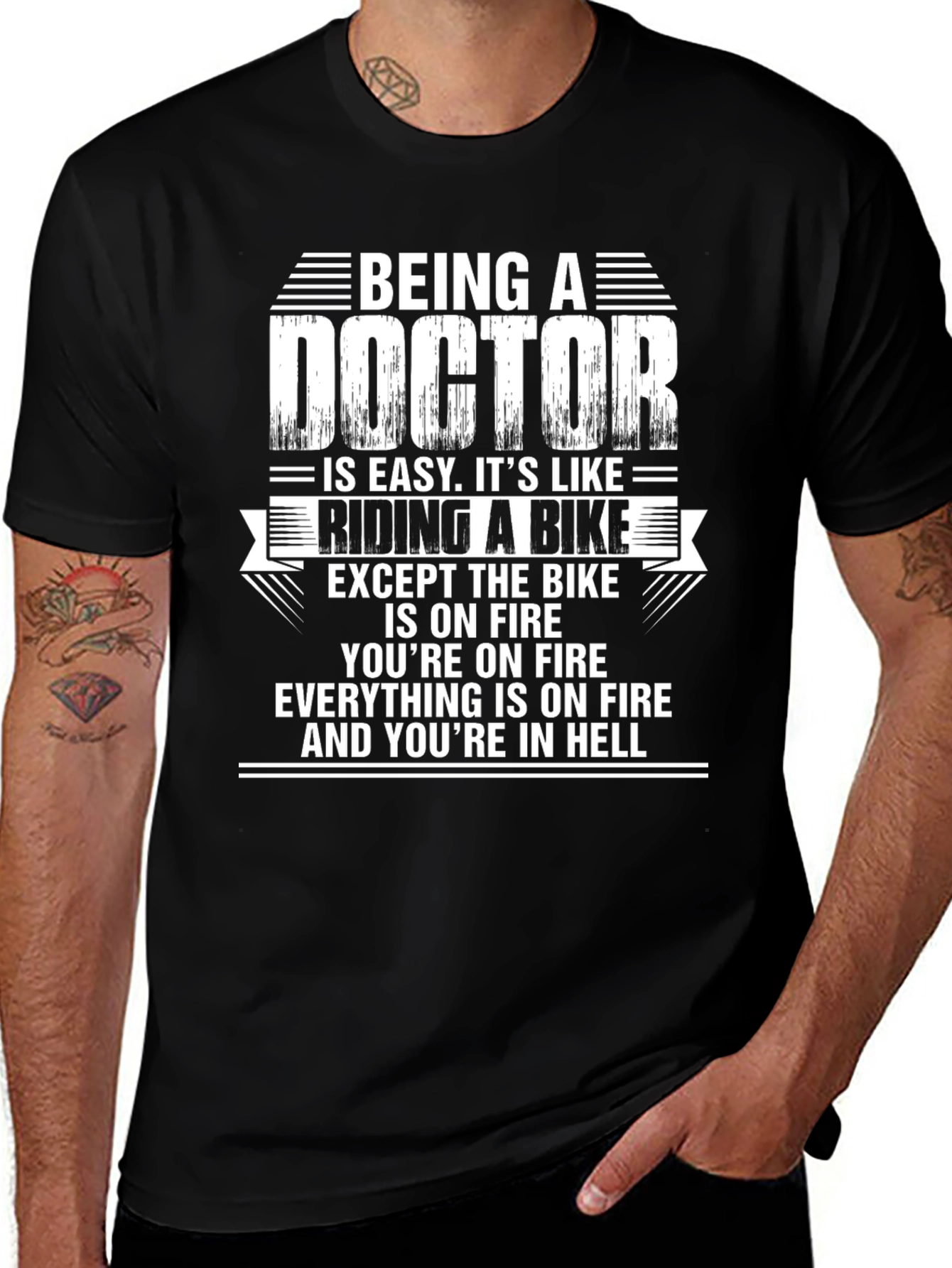Being A Doctor T-Shirt: Riding a Bike