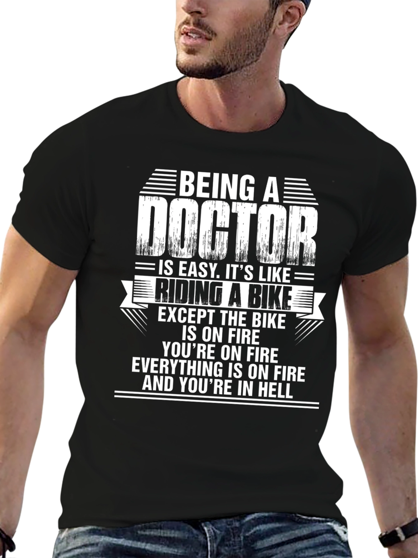 Being A Doctor T-Shirt: Riding a Bike