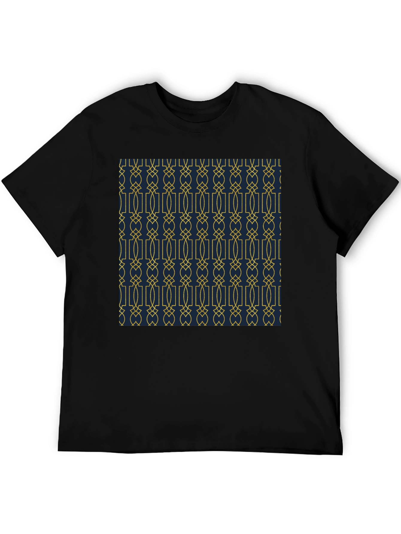 Elegant Patterned Black T-Shirt