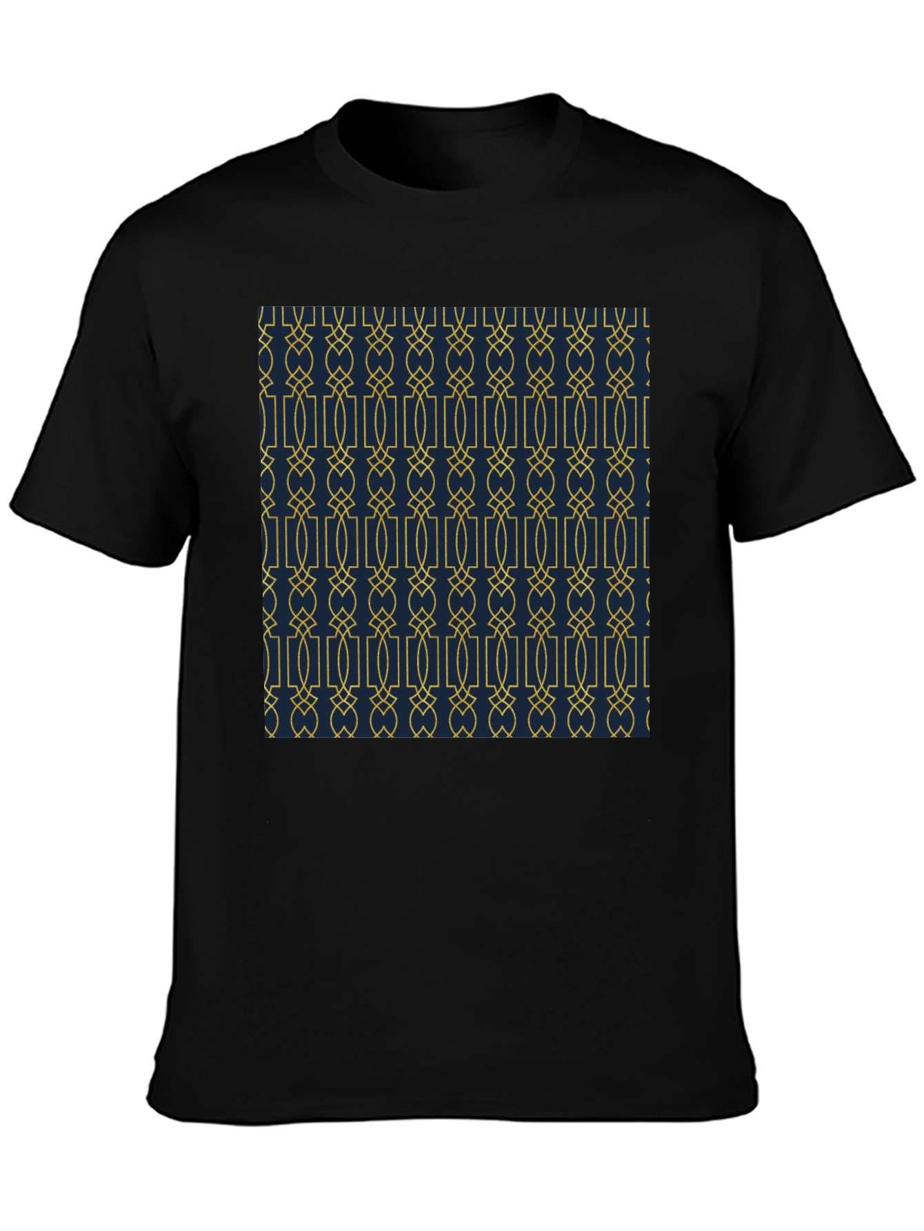 Elegant Patterned Black T-Shirt