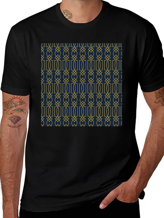 Elegant Patterned Black T-Shirt