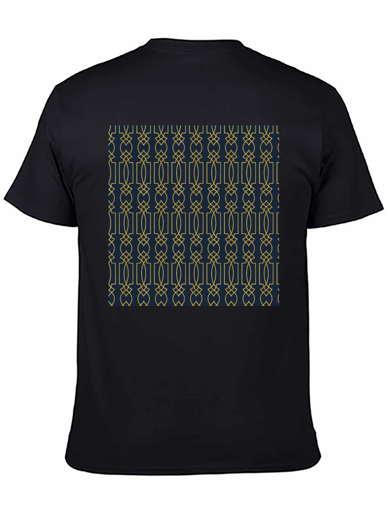 Elegant Patterned Black T-Shirt
