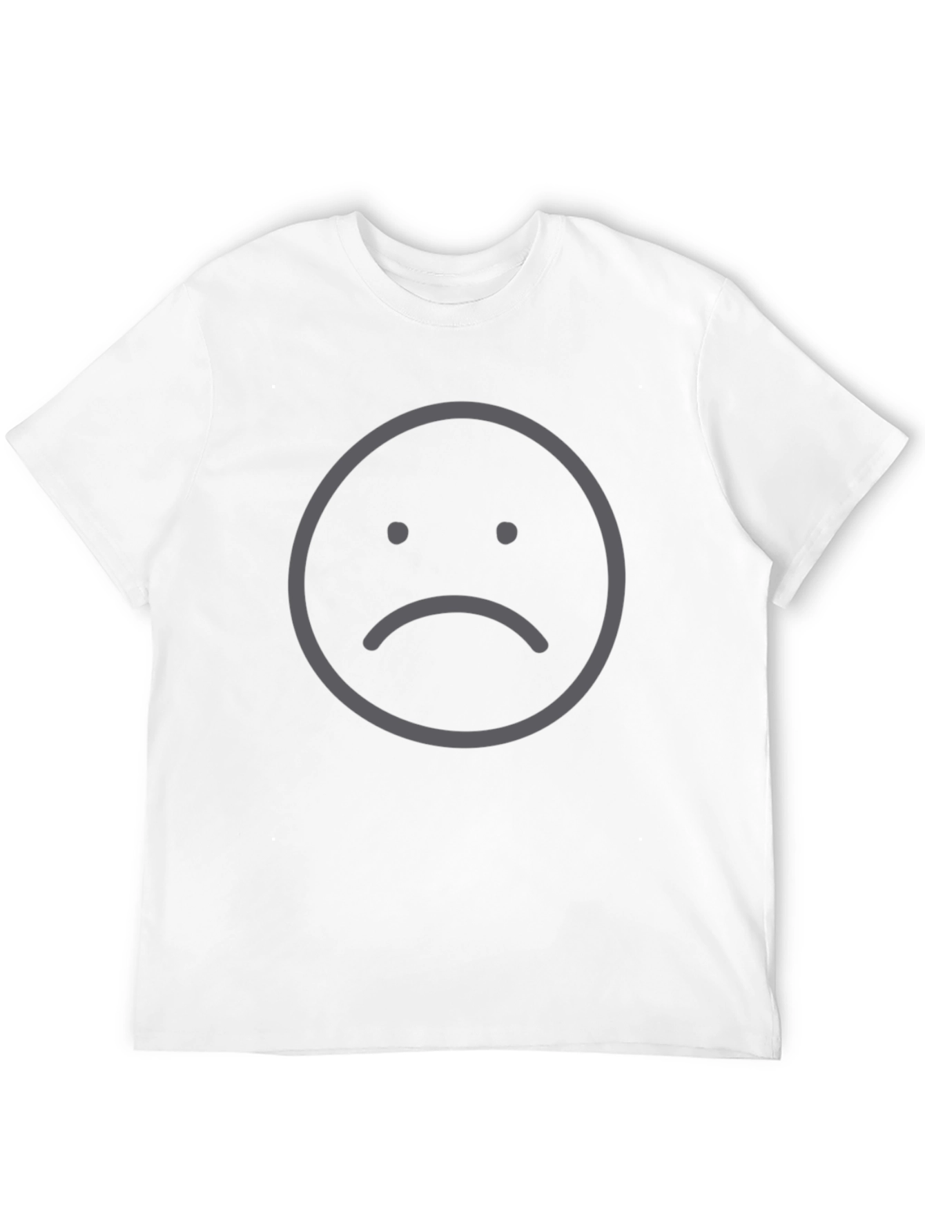 Sad Face Graphic Black T-Shirt - Express Yourself!
