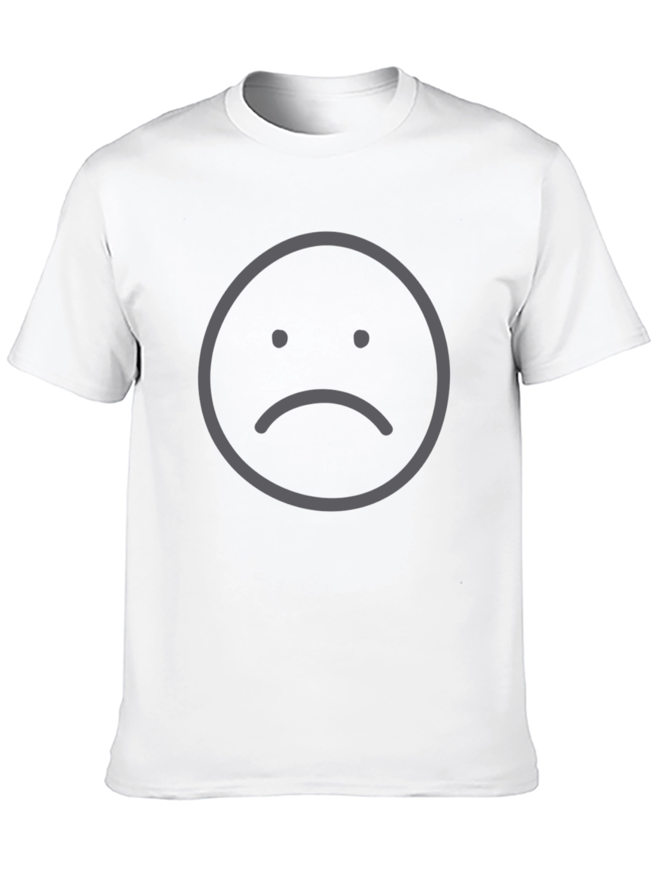 Sad Face Graphic Black T-Shirt - Express Yourself!