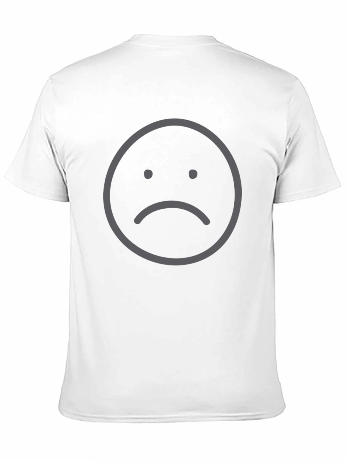 Sad Face Graphic Black T-Shirt - Express Yourself!