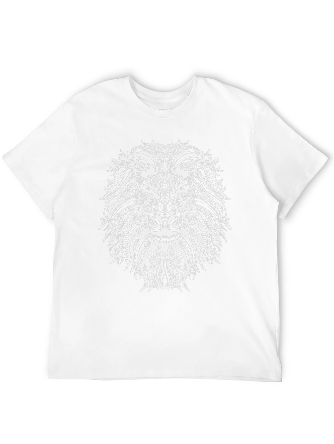 Tribal Lion Graphic Tee - Stylish Mens Black T-Shirt
