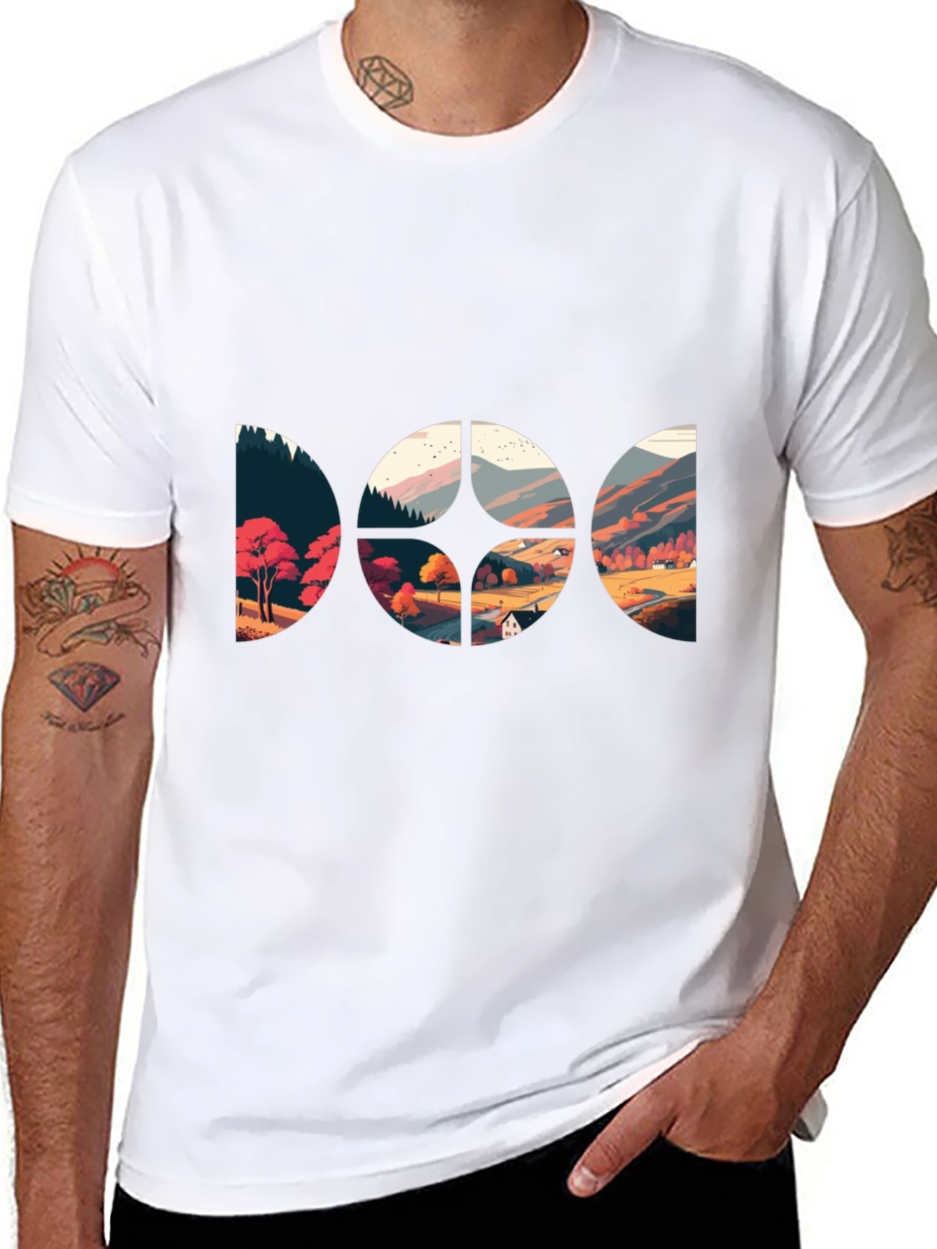 Scenic Landscape Graphic Black T-Shirt