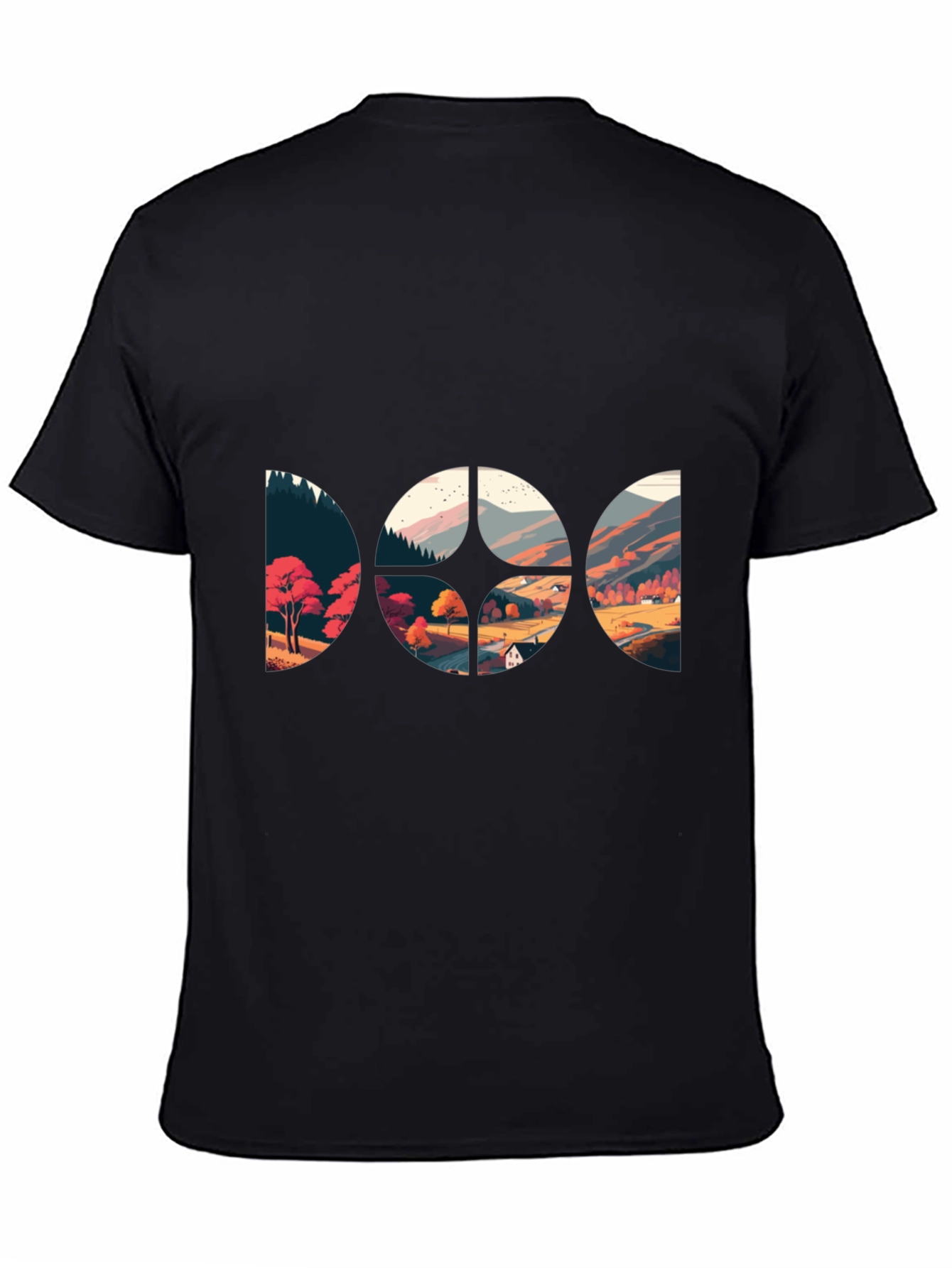 Scenic Landscape Graphic Black T-Shirt