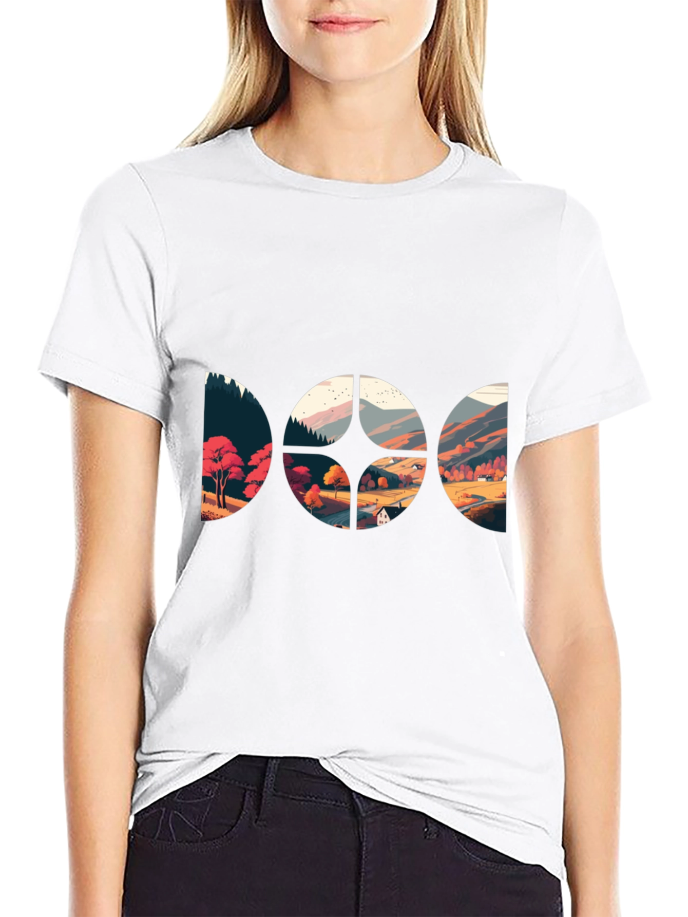 Scenic Landscape Graphic Black T-Shirt