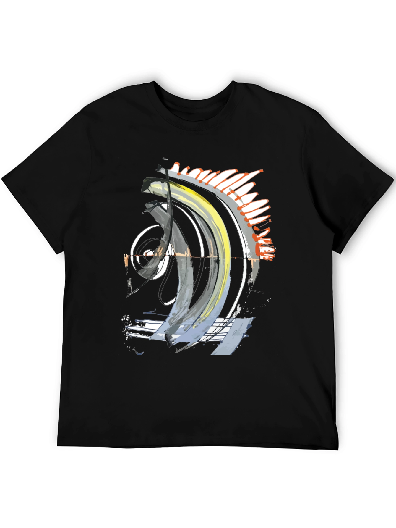 Abstract Art Graphic Tee - Stylish Black T-Shirt