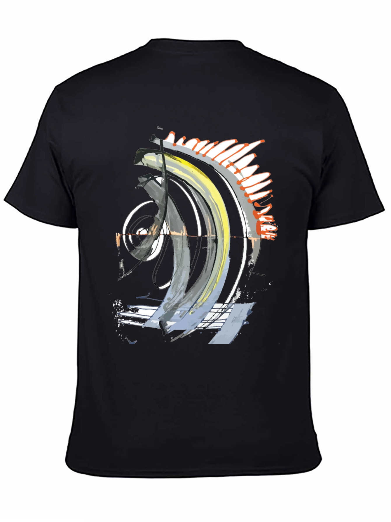 Abstract Art Graphic Tee - Stylish Black T-Shirt
