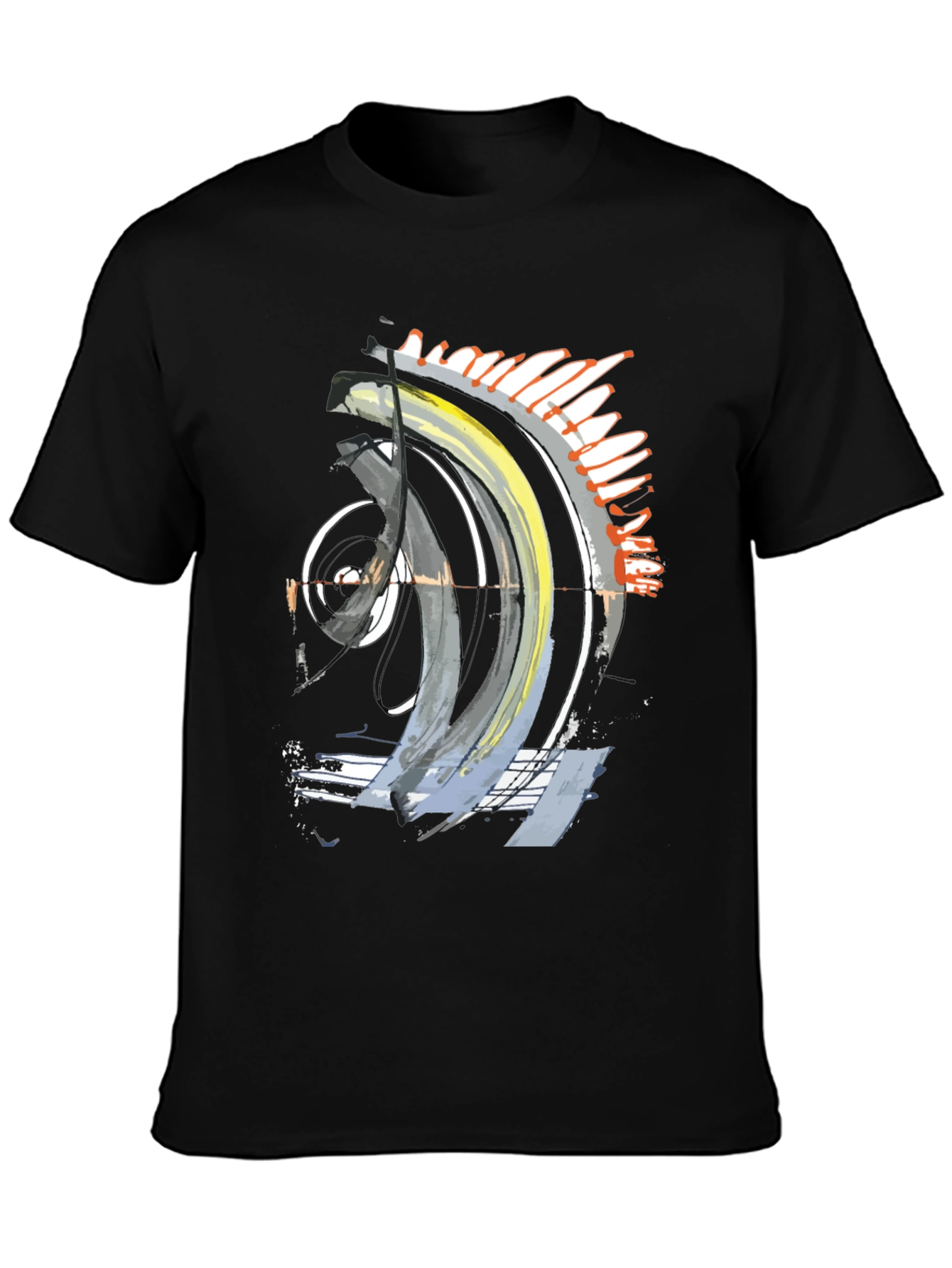 Abstract Art Graphic Tee - Stylish Black T-Shirt