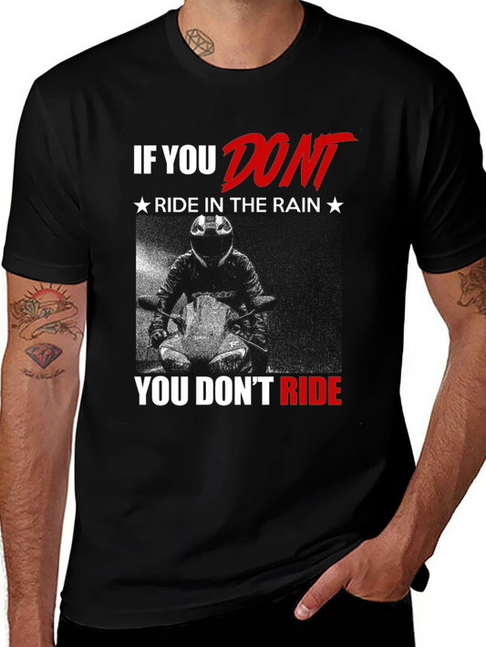 Riding in the Rain T-Shirt - Motorcycle Biker Tee