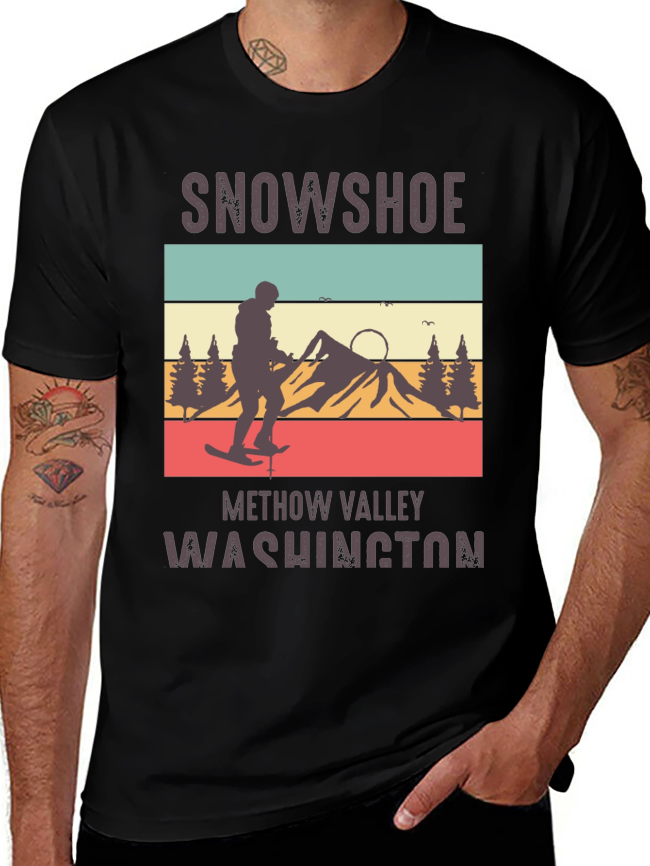 Snowshoe Methow Valley Washington Retro T-Shirt