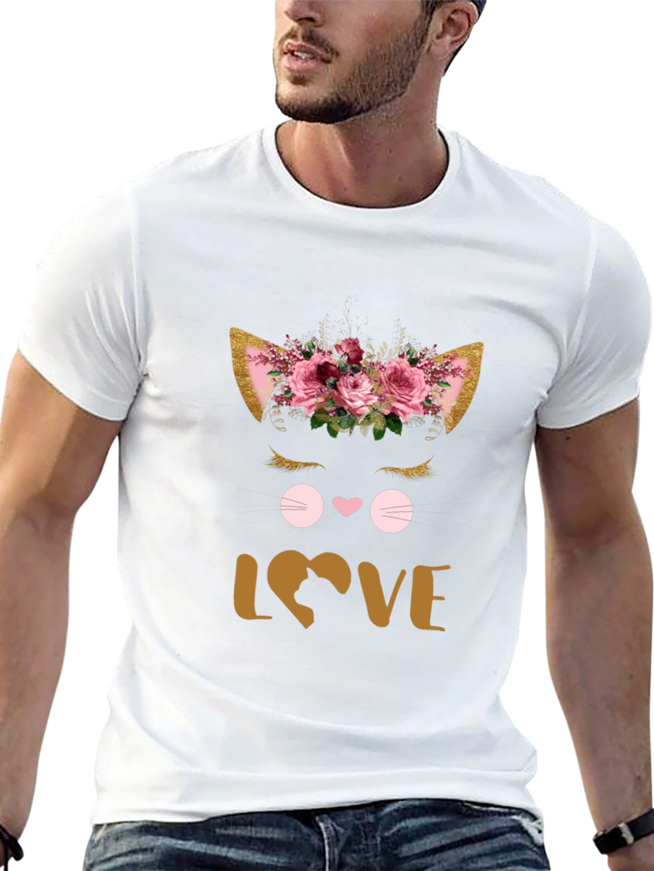 Floral Cat Lover T-Shirt