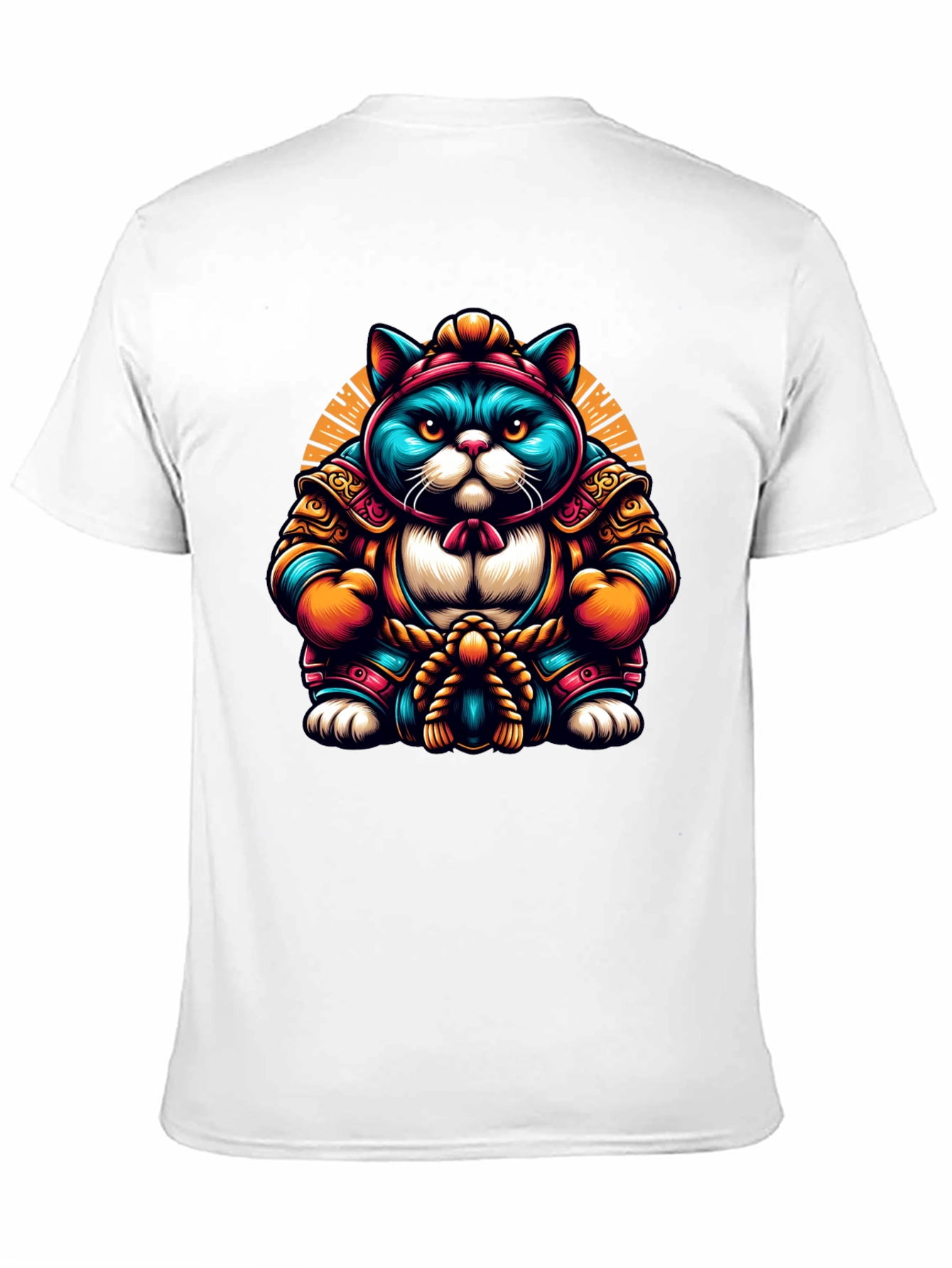 Samurai Cat Graphic Tee - Cool and Unique Design