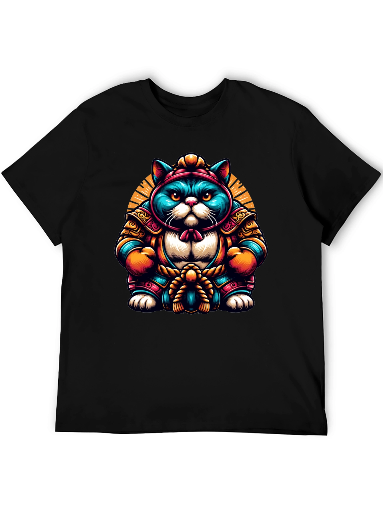Samurai Cat Graphic Tee - Cool and Unique Design