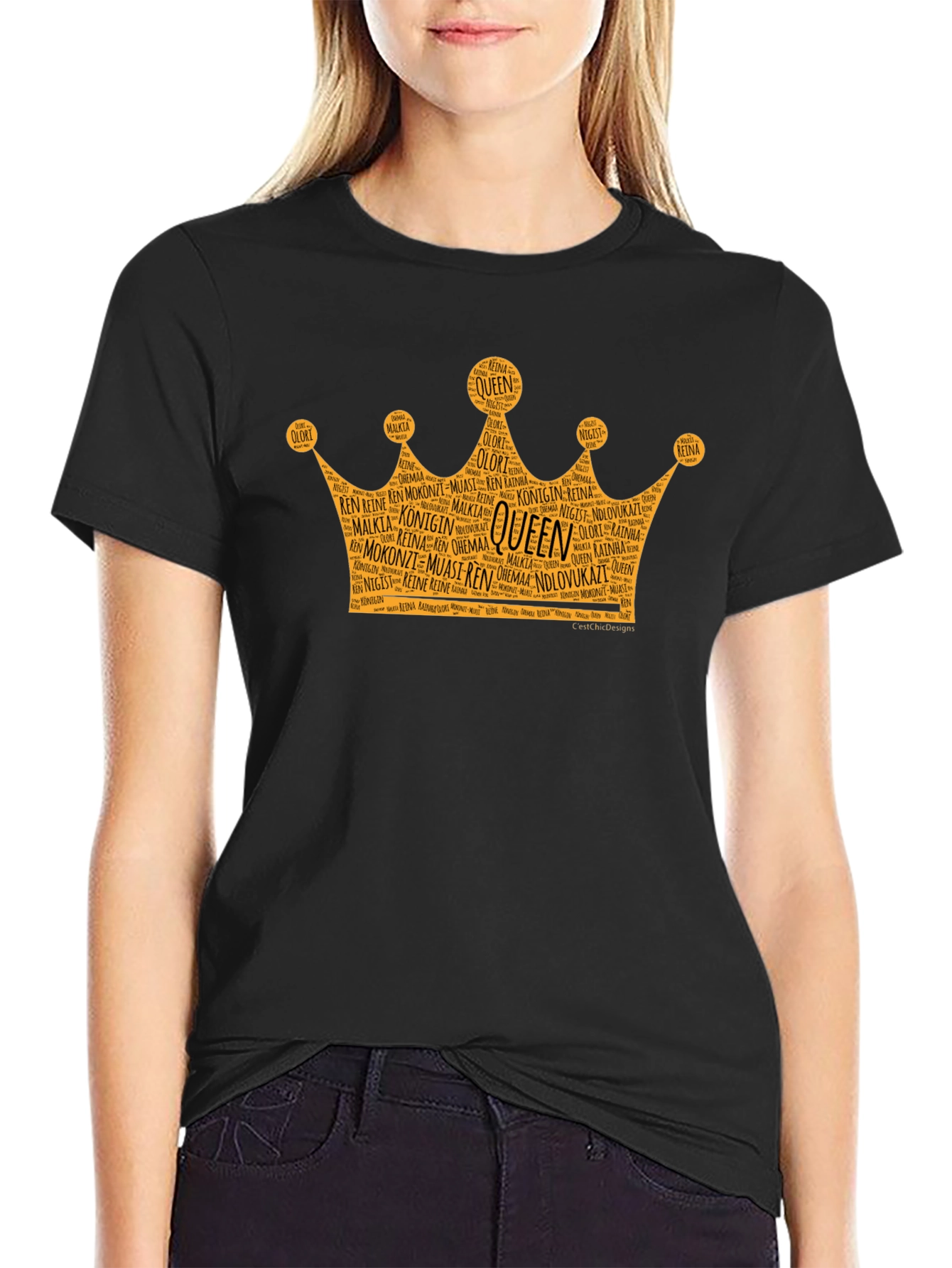 Queen Crown Word Art Graphic T-Shirt