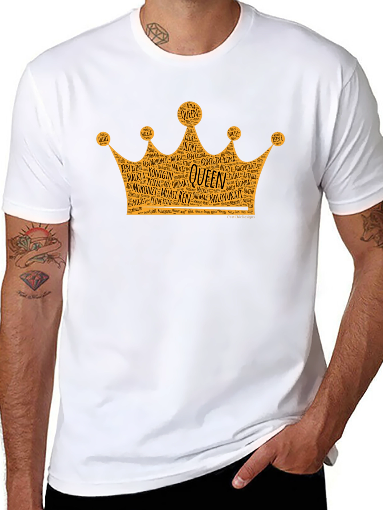 Queen Crown Word Art Graphic T-Shirt