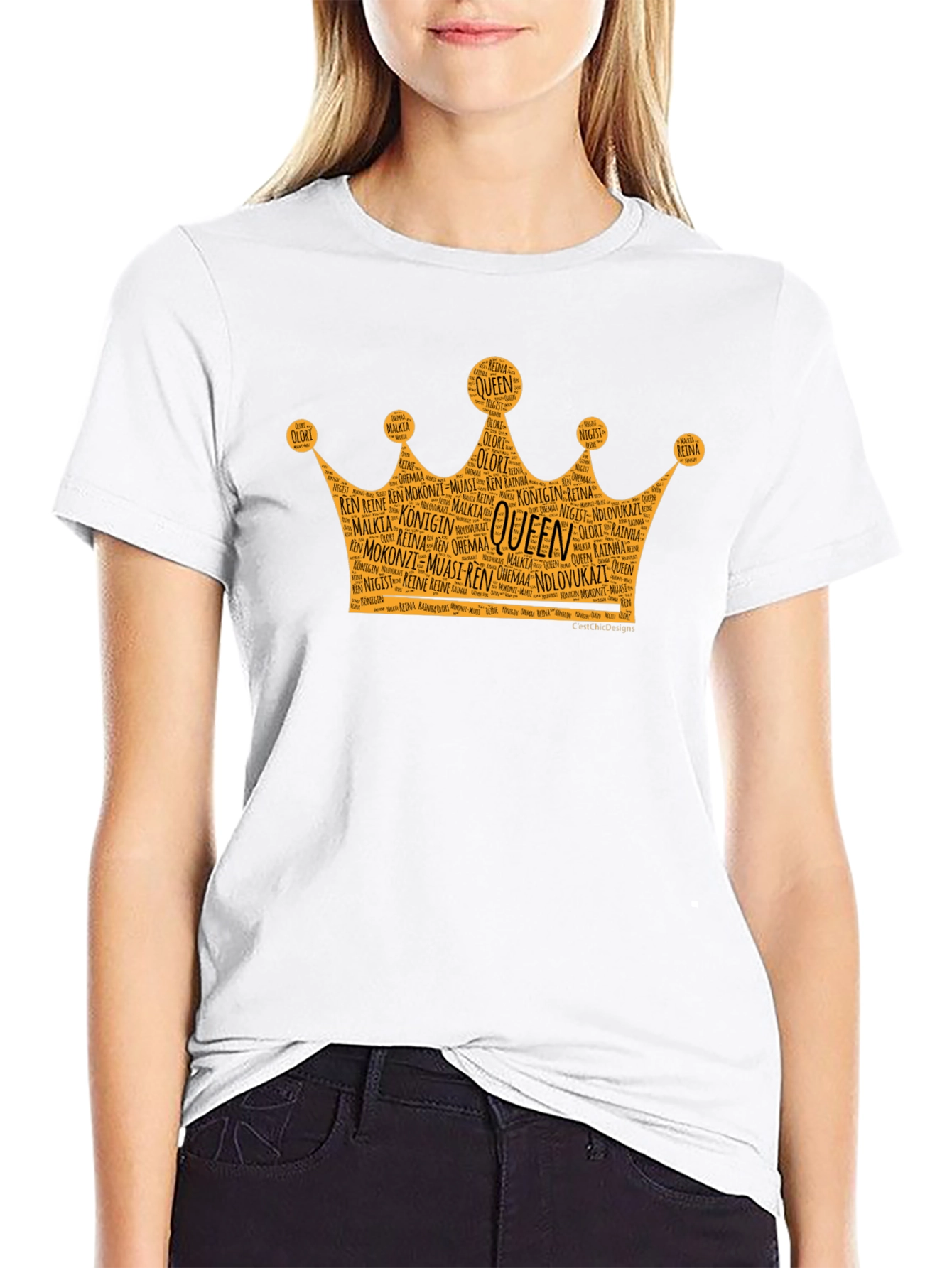 Queen Crown Word Art Graphic T-Shirt