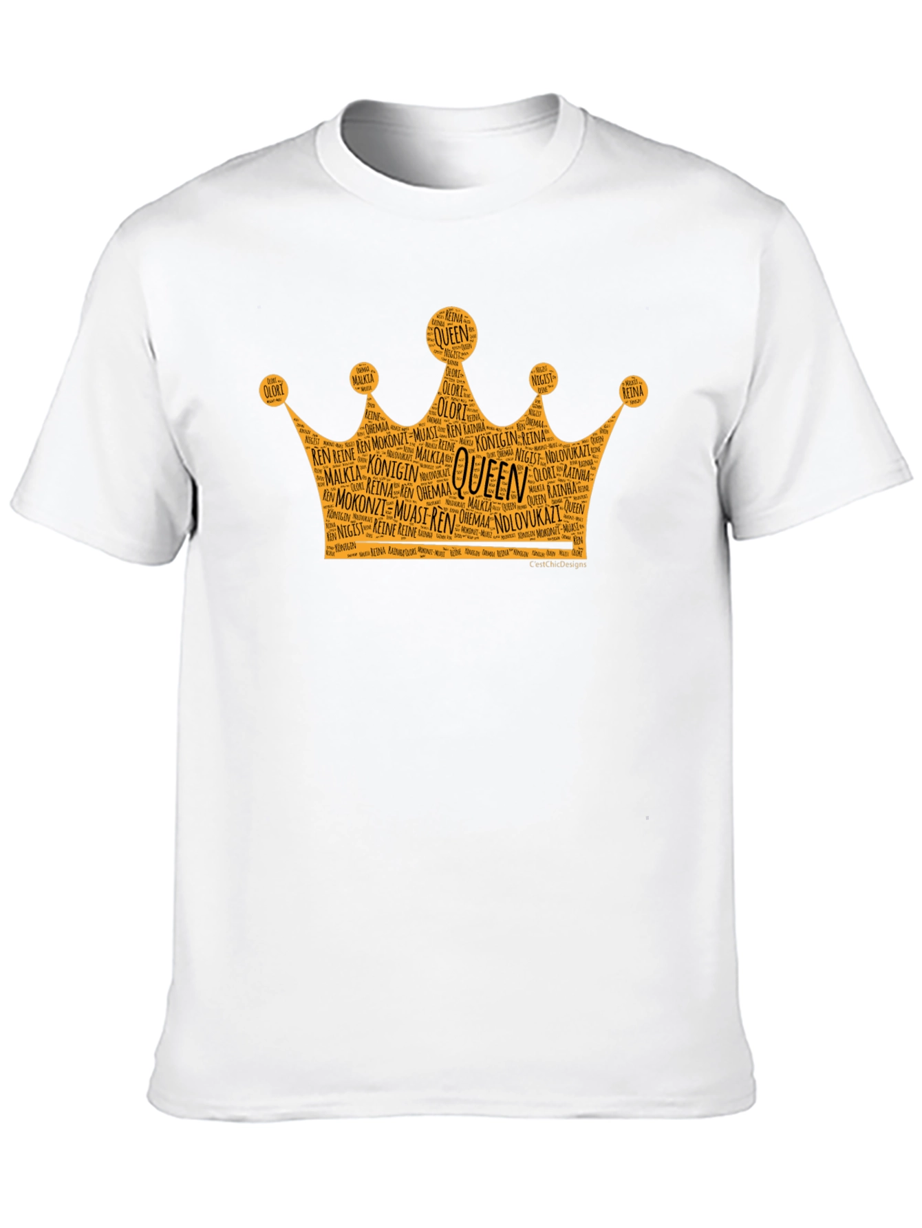 Queen Crown Word Art Graphic T-Shirt
